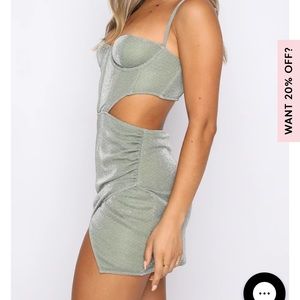 WhiteFox Mini sage green Dress